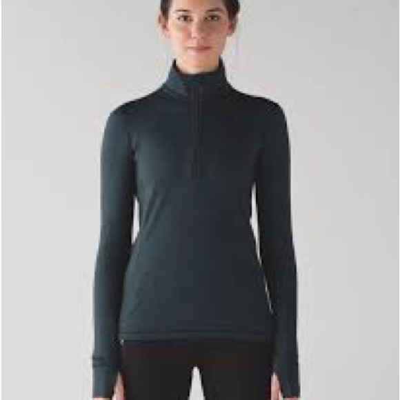 Lululemon Outrun 1/2 Zip Pullover Luon Spray Jacquard Alberta Lake Black - Picture 1 of 9